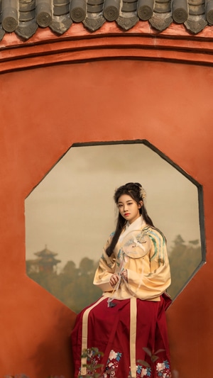 人像-古风-汉服-美女-你好2020 图片素材