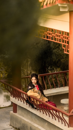 人像-古风-汉服-美女-你好2020 图片素材
