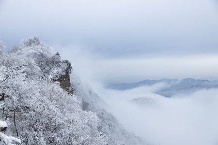武当山-雪景-航拍-武当山雪景-山水 图片素材