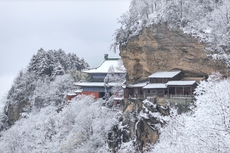 武当山-雪景-航拍-武当山雪景-山水 图片素材
