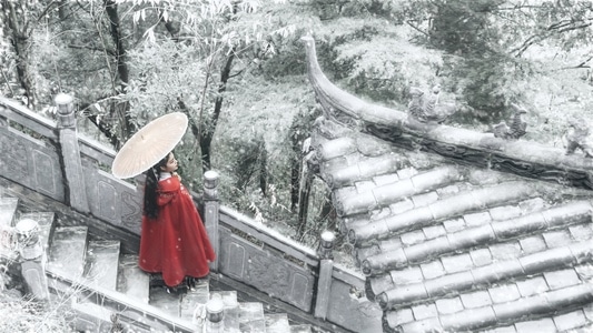 树木-山水-人像-汉服-雪 图片素材