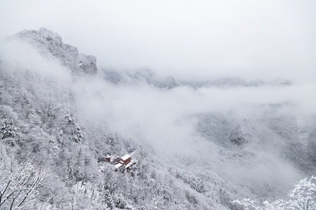 武当山-雪景-航拍-武当山雪景-山水 图片素材