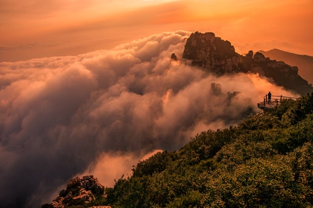 山区-白石山-日出-山峰-日落 图片素材