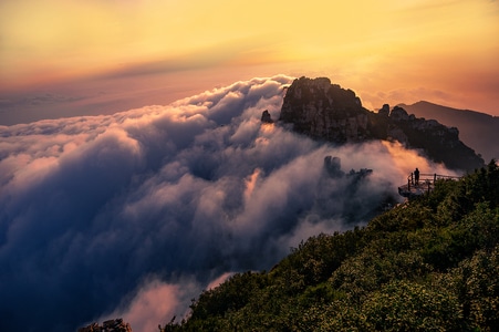 山区-风光-云海-白石山-山峰 图片素材