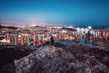 夜色-山-城市-城市风光-高楼 图片素材