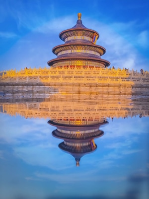 祈年殿-喜欢-倒影-自然-iphone 图片素材