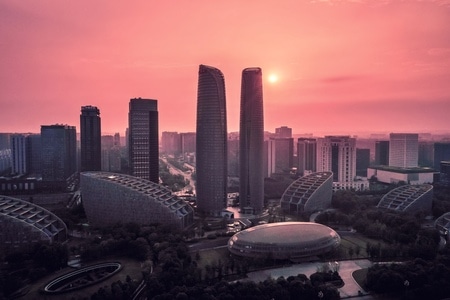 建筑-天际线-成都-夜景-航拍 图片素材