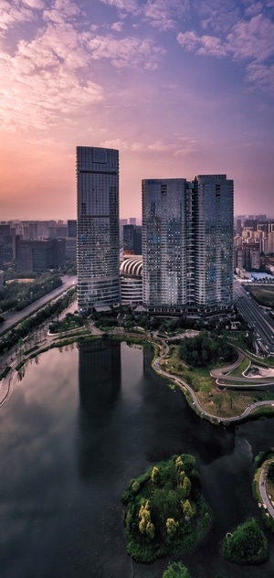 建筑-天际线-成都-夜景-航拍 图片素材