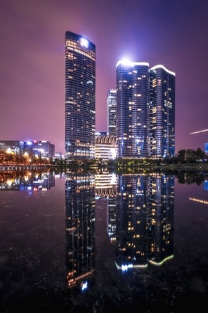 建筑-天际线-成都-夜景-航拍 图片素材