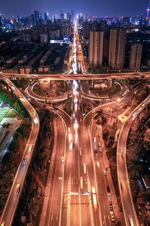 建筑-天际线-成都-夜景-航拍 图片素材