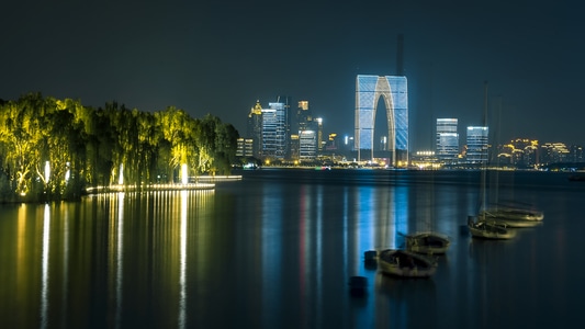 苏州-旅行-金鸡湖-风景-金鸡湖 图片素材