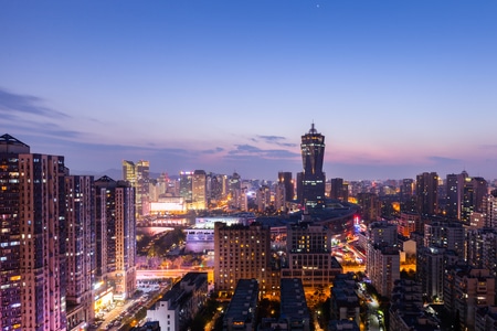 杭州-建筑-风光-城市-晚霞 图片素材