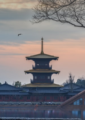 松江-上海-色彩-夕阳-广富林 图片素材