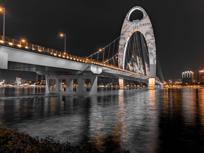 桥-夜色-曲歌微画-手机摄影-广州市 图片素材