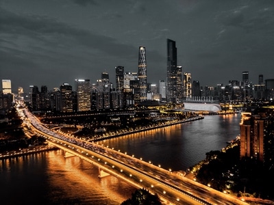 在路上-曲歌微画-手机摄影-广州市-夜景 图片素材