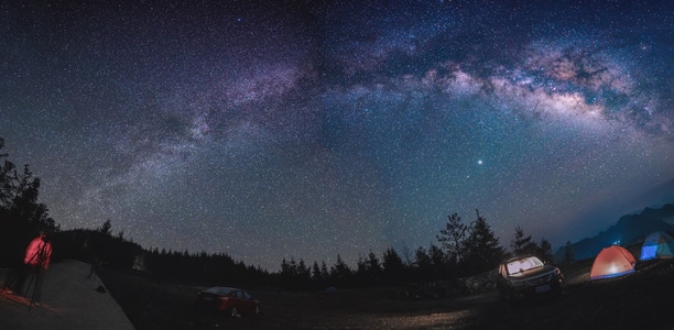 风光-宁静致远-风景-山林-星空 图片素材