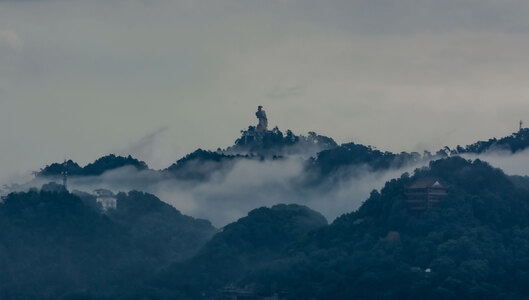 风光-云雾-云雾-风景-石像 图片素材