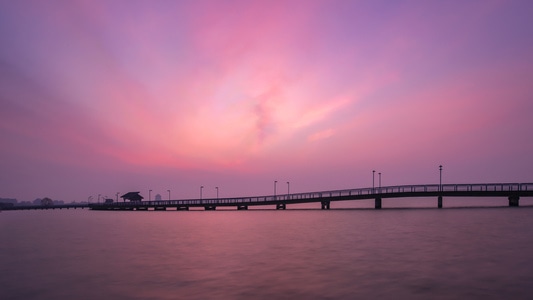 桥-日出-户外-阳澄湖-旅游 图片素材
