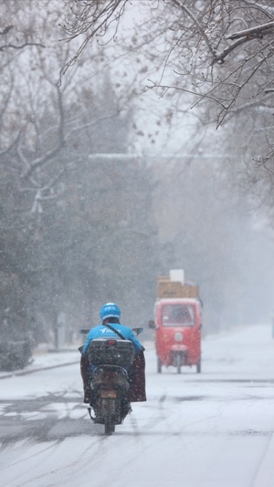 暴雪-抗疫-男性-男人-背影 图片素材