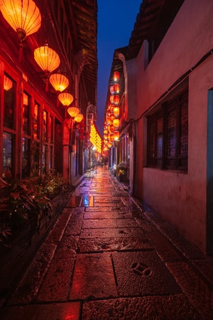 旅游-彩色-广角-建筑-古镇 图片素材