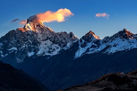 风光-你好2020-雪山-高原-日落 图片素材