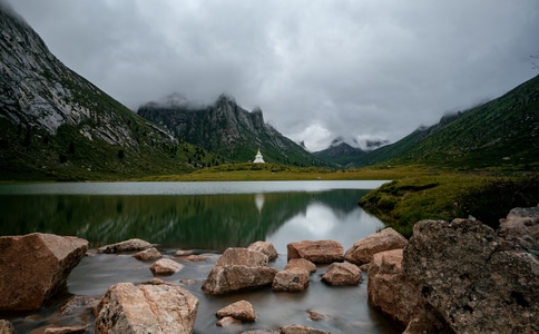 倒影-风光-湖泊-莲宝叶则-风景 图片素材