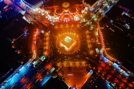 尘世烟火-♯武汉加油-道路-夜景-城市 图片素材
