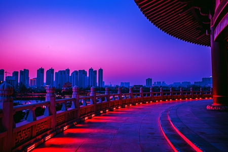 齐鲁印象-♯武汉加油-夜景-风景-风光 图片素材