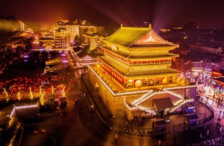 尘世烟火-♯武汉加油-古楼-古建筑-夜景 图片素材