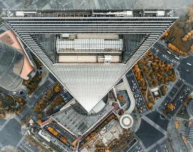 俯瞰-航拍-色彩-城市-环球金融中心 图片素材