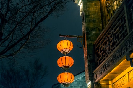 旅行-古镇-灯笼-红灯笼-树 图片素材