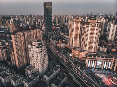 车流-堵车-航拍-繁华-城市 图片素材