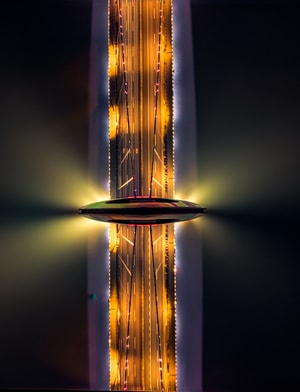 车流-大桥-对称-航拍-色彩 图片素材