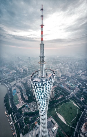 广州塔-俯瞰-航拍-全景-广州塔 图片素材