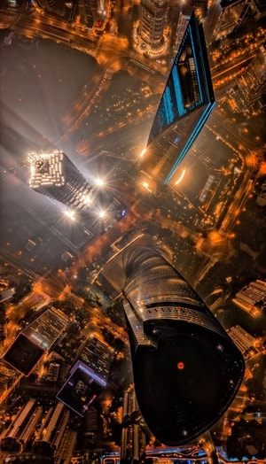 航拍-风光-旅行-夜景-上海环球金融中心 图片素材