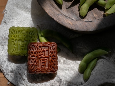 静物-绿豆糕-暗调-茶点-点心 图片素材