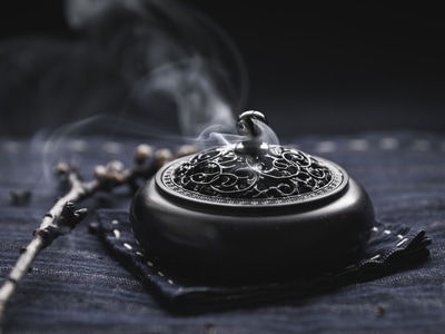 静物-光影-茶道-香炉-烟 图片素材