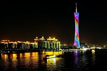 江边-夜色-看你的城市-广州-珠江 图片素材
