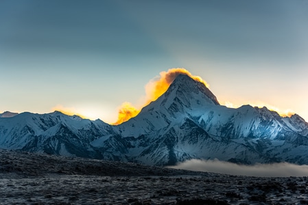 贡嘎-日照-风景-风光-山 图片素材