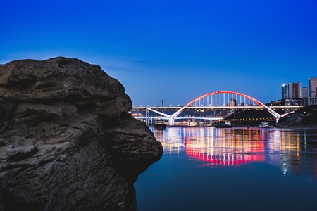 夜景-城市-桥-重庆-长江 图片素材