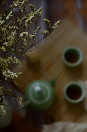 生活-茶-普洱-杯子-花 图片素材