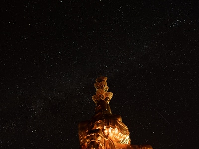 峨眉山-金顶-星空-夜景-金顶 图片素材