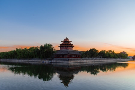 故宫-脚楼-夕阳-风景-建筑 图片素材