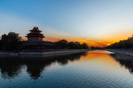 故宫-脚楼-夕阳-风景-脚楼 图片素材