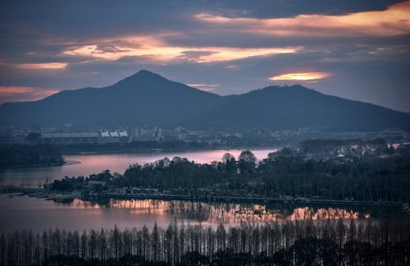 玄武湖-晨曦-风景-风光-山 图片素材