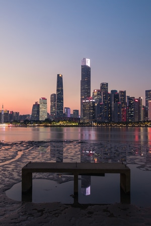 城市风光-日落-晚霞-天际线-建筑 图片素材