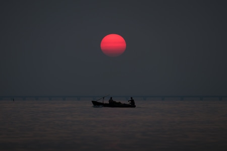 天空-日出-大海-珠海-极简主义 图片素材