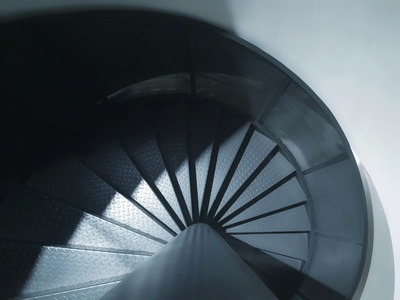 螺旋-艺术-旋转楼梯-蓝-圆顶 图片素材