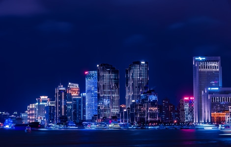 城市色彩-上海-外滩-夜景-慢门 图片素材
