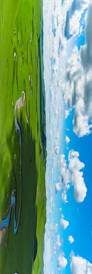 呼伦贝尔-莫日格勒-全景-蓝天-白云 图片素材